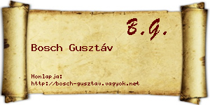 Bosch Gusztáv névjegykártya
